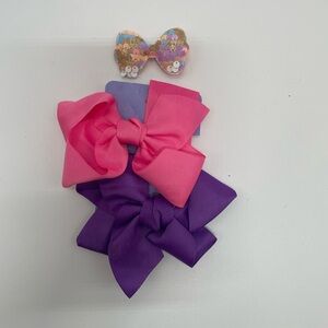 Pink and Purple Hair Bows Set